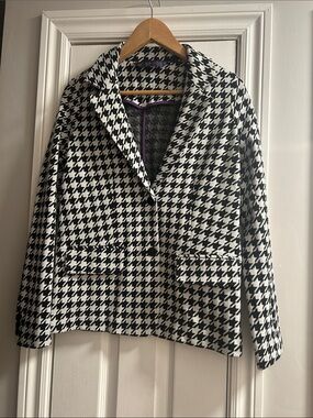 TWIK Black & White Houndstooth Blazer Jacket